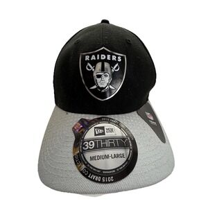 New Era Las Vegas Raiders 39 thirty fitted Hat Cap Black‎ Gray Two Tone M/L
